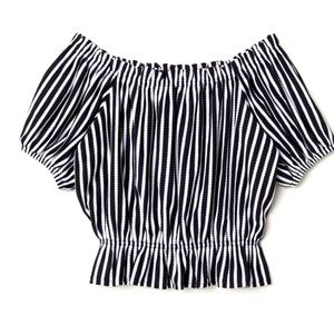 H&M off the shoulder striped top